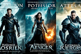 create professional fantasy book cover and sci fi book cover