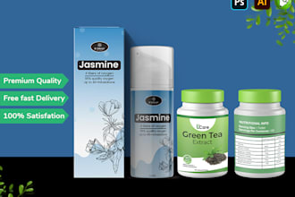 do all types of product packaging, label and sticker design