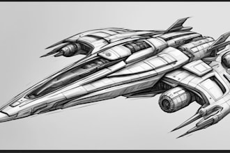 make best sci fi art spaceship or any vehicle design for you