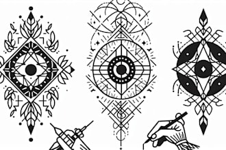make custom tattoo geometric and minimalist design for you