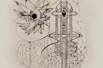 make custom tattoo geometric and minimalist design for you