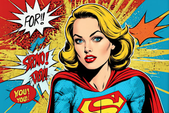 make a comic superhero pop art portraits for you