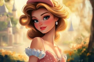 make a portrait in semi realism disney cartoon style