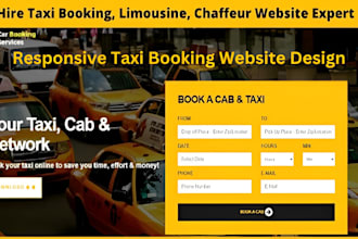 build taxi booking website, chauffeur, limousine website, taxi website with SEO