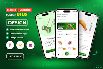 design modern mobile app and web UI UX in figma