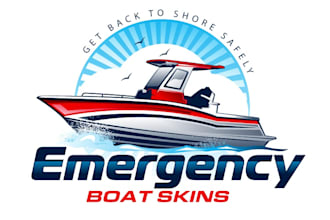 design awesome boat skins logo with free vector files