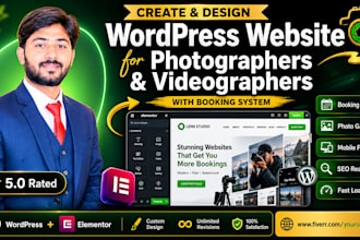 portfolio website for photographers and videographers with booking system