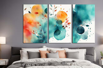 design abstract or watercolor canvas wall art in my style