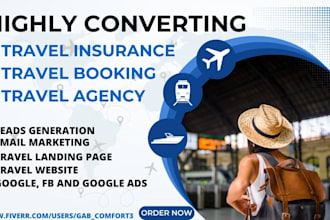do travel booking insurance agency leads generation via ads landing page website