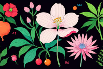 make botanical illustrations of flowers, plants, fruits