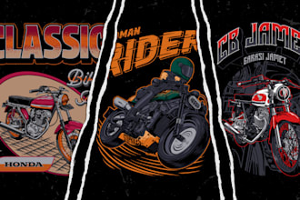 draw cool automotive illustration for tshirt and hoodie