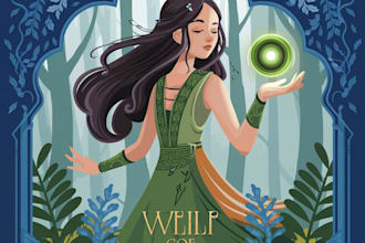 create an epic fantasy romance book cover design or ebook cover