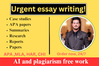 write case studies, mla, apa papers, report, research and summary writing