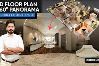 do amazing 3d floor plans and 360 panorama  3d renders
