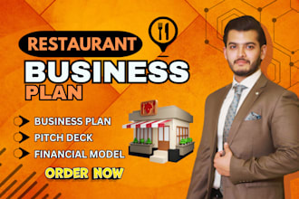 develop comprehensive business plan for restaurant, coffee shop, and food truck