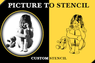 do custom stencil design and illustration