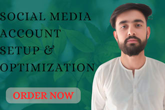 set up social media accounts with logo, bio, highlights, and cta