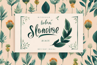 design a boho, botanical logo with a brand guide