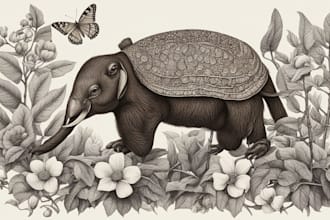 draw animal and botanical illustrations