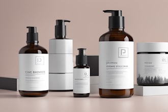 design minimalist cosmetic and supplement label packaging
