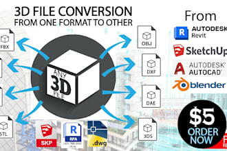 convert 3d file to other format extensions like rvt,skp,dwg,fbx,obj,dxf,dae