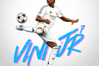 draw sports illustration, like basketball, soccer, NFL, nba, football