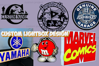 design 3d lightbox logo keychain, anime lightbox, text, wall decor for printing