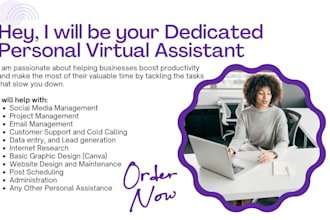 be your executive virtual assistant and creative virtual personal assistant