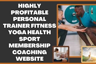 design personal trainer fitness yoga health sport membership coaching website