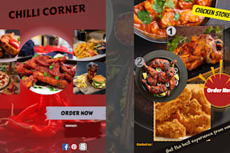 design the attractive food flyers and restaurant menu