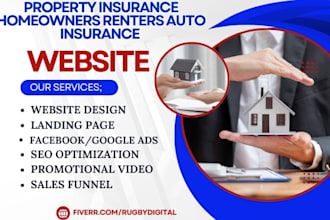 design property insurance website homeowners renters auto insurance leads