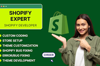 fix shopify bugs, liquid code issues, and provide custom development