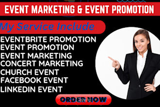do eventbrite promotion, event marketing, event planning and event set up