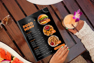 create fantastic fast food menu design for your choice or amazing menu design