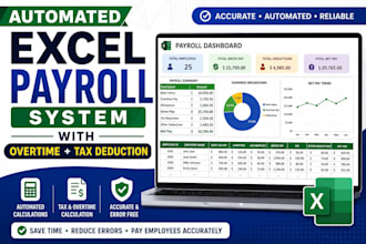 create an automated excel payroll system with overtime and tax calculation