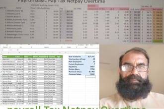 create an automated payroll basic pay tax net pay overtime excel google sheets