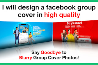 design a facebook group cover in high quality