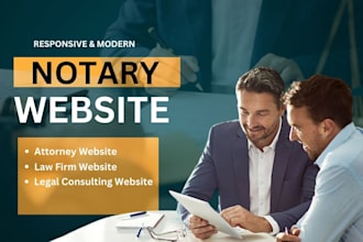 design law firm, attorney, lawyer, and notary wordpress website,  notary logo