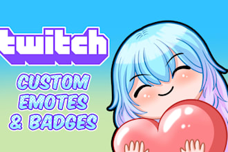 draw custom cute chibi twitch emotes for your stream or discord