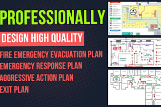 design fire emergency evacuation plan, egress plan, fire escape plan