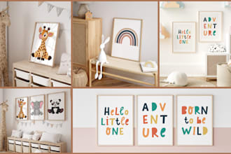 create mockup scenes with your nursery wall art