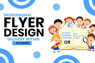 design educational flyer, school poster and food banners