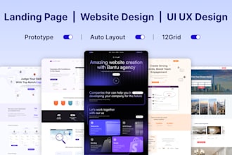 create trending web design, app design, landing page design