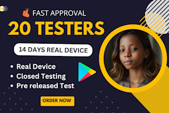 provide you real active 20 testers for your google play closed testing