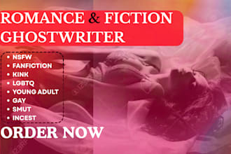write custom dark romance erotic story kinky bdsm ya fandom fantasy ghostwriter