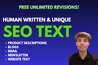 write your SEO blog article or text