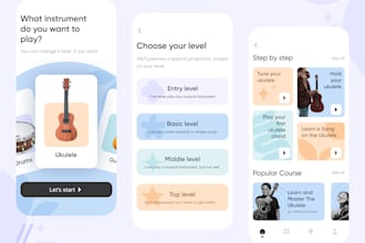 build music learning app, instrumental learning app like gibson app