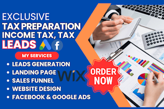 generate income tax leads tax website income tax finance website tax preparation