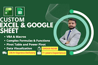 build custom excel spreadsheet and google sheets