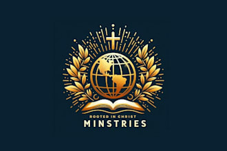 rooted christ ministries logo design